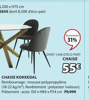 JYSK Chaise kokkedal offre