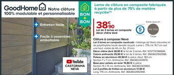 Castorama Clôture à composer Neva offre
