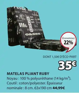 JYSK Matelas Pliant Ruby offre