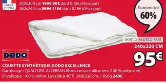 JYSK Coutte Synthétique Dodo Excellence offre