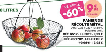 Shopix PANIER DE RÉCOLTE MÉTAL offre