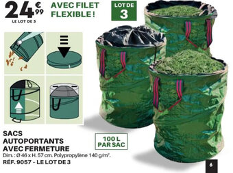 Shopix SAC AUTOPORTANTS AVEC FERMETURE offre