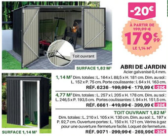 Shopix ABRI DE JARDIN offre
