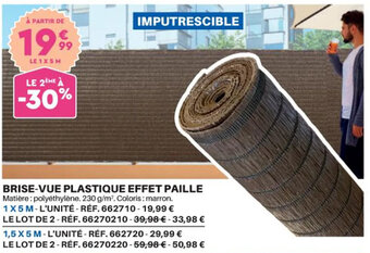 BRISE-VUE PLASTIQUE EFFET PAILLE