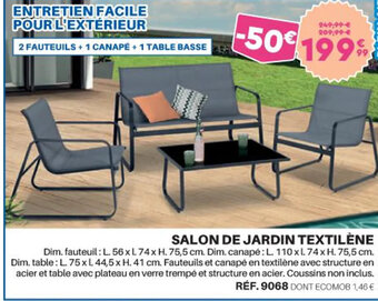 Shopix SALON DE JARDIN TEXTILÈNE offre