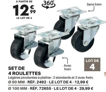 SET DE 4 ROULETTES
