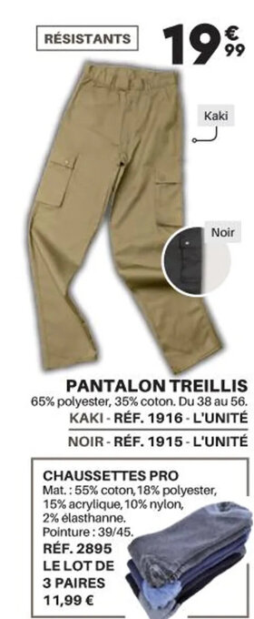 Shopix PANTALON TREILLIS offre