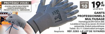 Shopix GANTS RESPIRANTS PROFESSIONNELS MULTIUSAGE offre