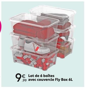 Maxi Bazar Lot de 6 boîtes avec couvercle fly box 6l offre
