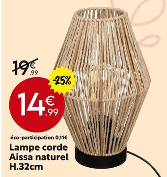 Maxi Bazar Lampe corde aissa naturel offre