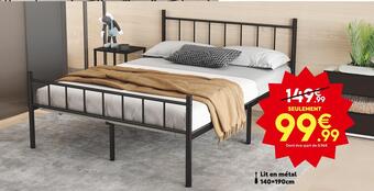 Maxi Bazar Lit en métal 140x190cm offre