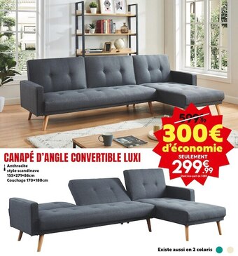 Maxi Bazar Canapé d’angle convertible luxi offre