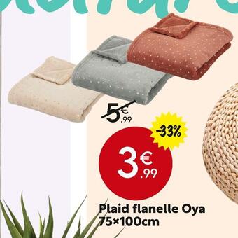 Maxi Bazar Plaid flanelle oya 75x100cm offre