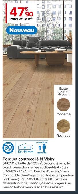 Castorama Goodhome parquet contrecollé m visby offre
