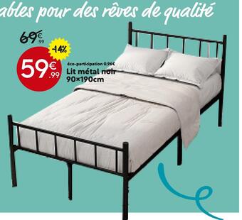 Maxi Bazar Lit métal noir offre