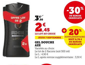 U Express Axe gel douche offre