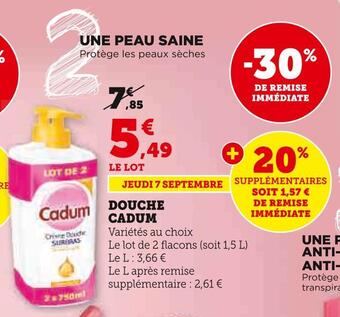 U Express Cadum douche offre