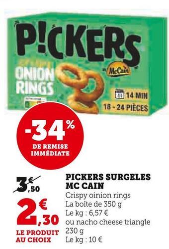 U Express Mc cain pickers surgeles offre