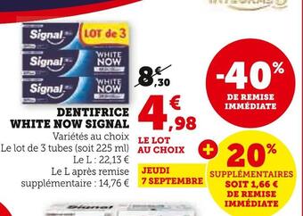 U Express Signal dentifrice white now offre