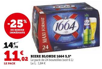 U Express 1664 biere blonde 5,5° offre