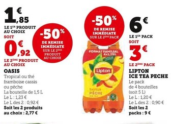 U Express Lipton ice tea peche offre