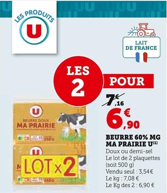 U Express U beurre 60% mg ma prairie offre