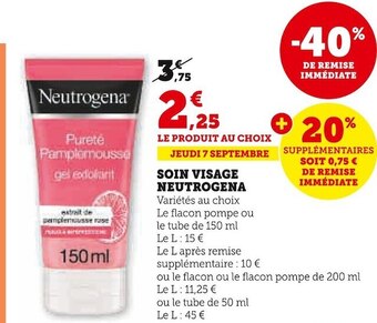 Super U Neutrogena soin visage offre