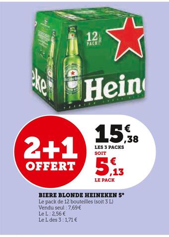 Super U Heineken biere blonde 5° offre
