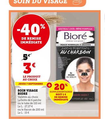 Super U Biore soin visage offre