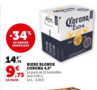 Super U Corona biere blonde 4,5° offre
