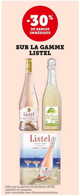 Listel -30% de remise immédiate sur la gamme listel