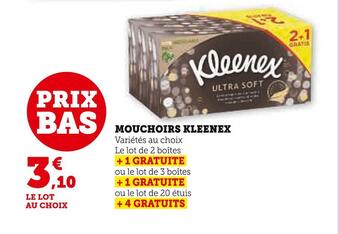 Super U Kleenex mouchoirs offre