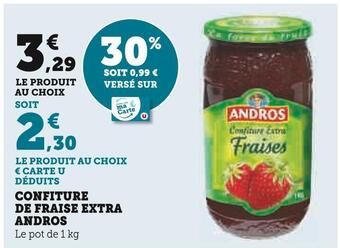 Super U Andros confiture de fraise extra offre