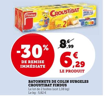 U Express Findus batonnets de colin surgeles croustibat offre