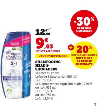 Super U Head & shoulders shampooing offre
