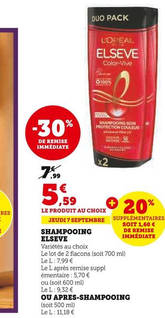 Super U Elseve shampooing offre