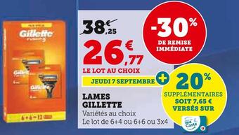 Super U Gillette lames offre