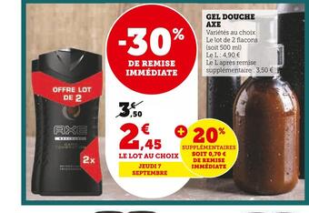 Super U Axe gel douche offre