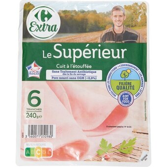 Carrefour Carrefour extra jambon le supérieur filière qualité carrefour offre