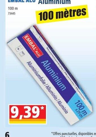 Norma EMBAL'ALU Aluminium offre