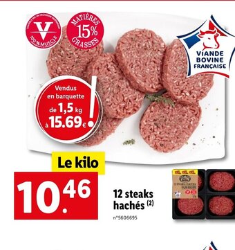Lidl 12 steaks hachés offre