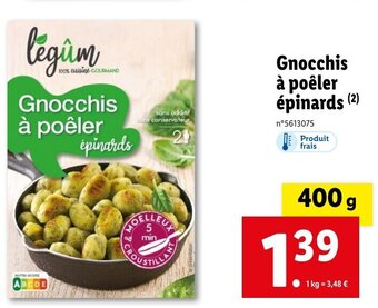 Lidl Gnocchis à poêler épinards offre