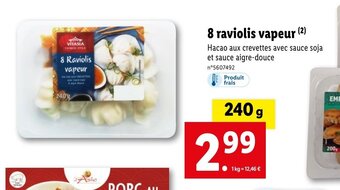 Lidl 8 raviolis vapeur offre