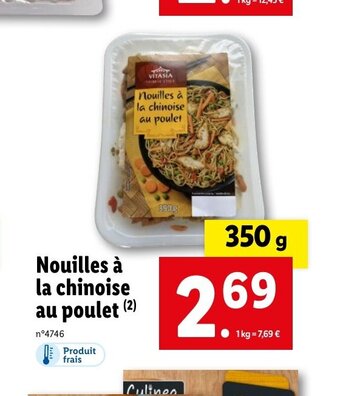 Lidl nouilles à la chinoise au poulet offre