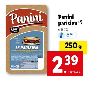 Lidl Panini parisien offre