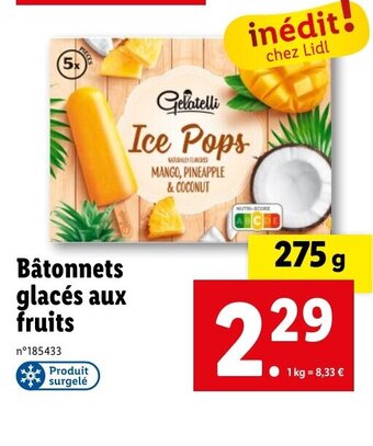 Lidl Bâtonnets glacés aux fruits offre