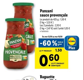 Lidl Panzani sauce provençale offre