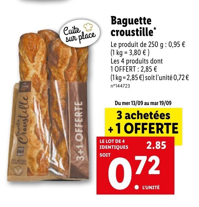 Promo Baguette croustille chez Lidl