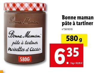 Lidl Bonne Maman pâte à tartiner offre