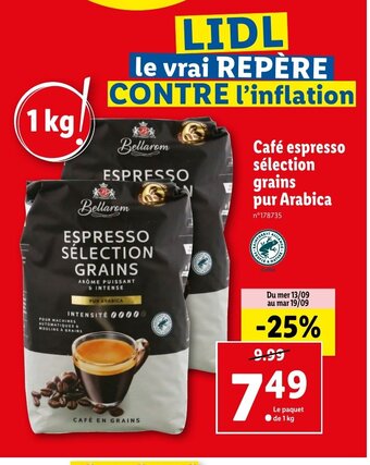 Lidl Café espresso sélection grains pur Arabica offre